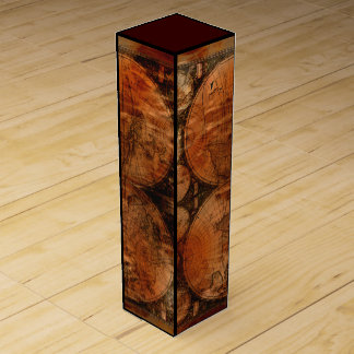 Rustic Grunge Vintage Old World Map Wine Gift Box