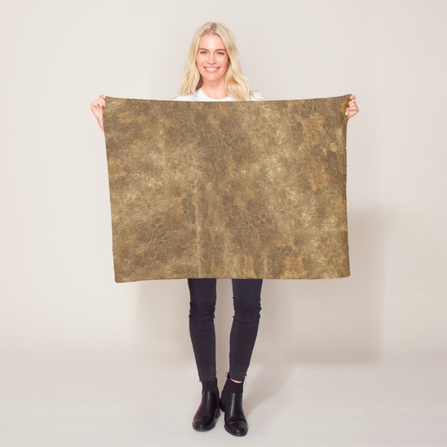 Rustic Grunge, Warm-toned Texture-effect Fleece Blanket (In Situ)