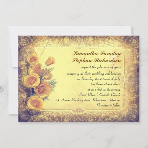 rustic grungy antique wedding invitations