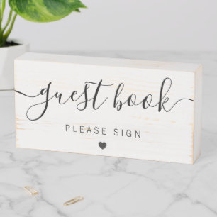 Rustic Guest Book Sign for Wedding, Wood Box