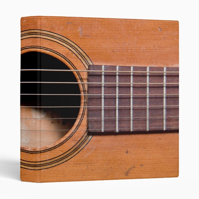 Rustic guitar 3 ring binder (Front/Spine)