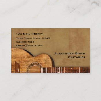 Rustic Guitar Business Card by StarStock at Zazzle