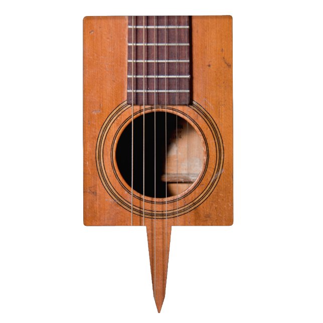 Rustic guitar cake topper (Front)