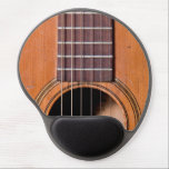 Rustic guitar gel mouse pad<br><div class="desc">Detail guitar photo of strings and sound hole on a worn acoustic guitar.</div>
