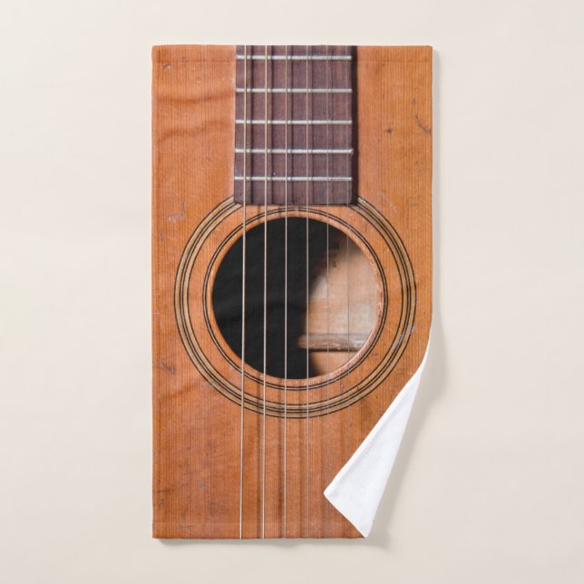 Rustic guitar hand towel  (Hand Towel)