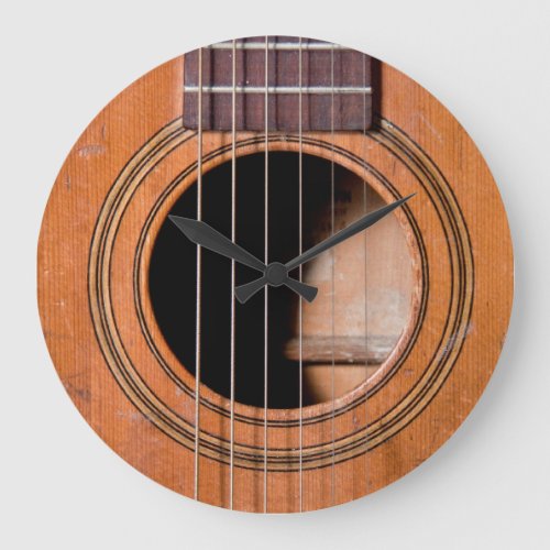 Rustic guitar large clock