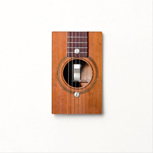 Rustic guitar light switch cover