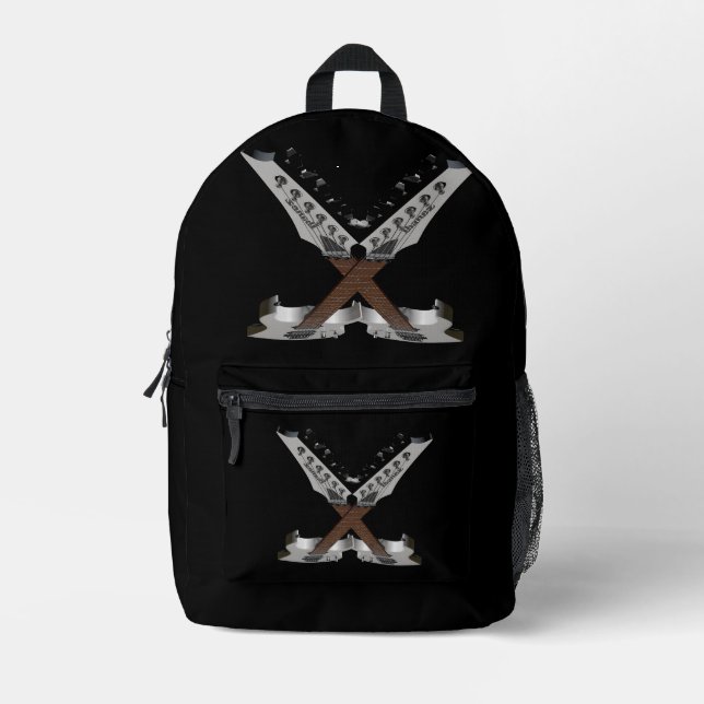  Rustic Guitar Music Printed Backpack (Front)