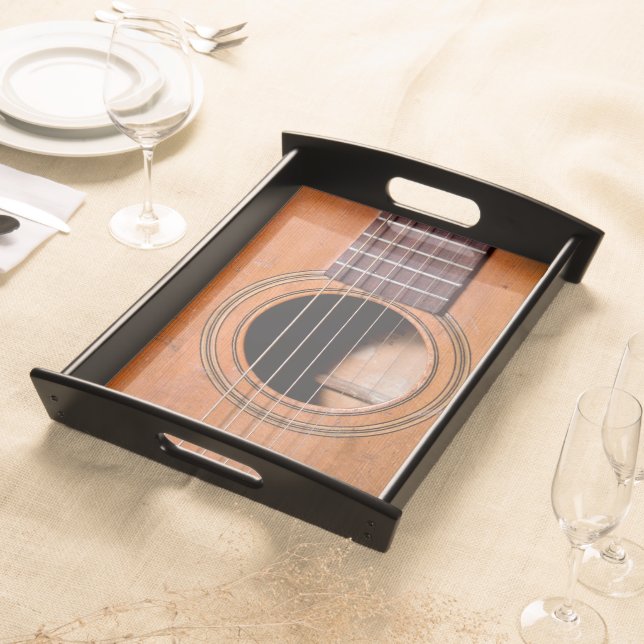 Rustic guitar serving tray (Front)