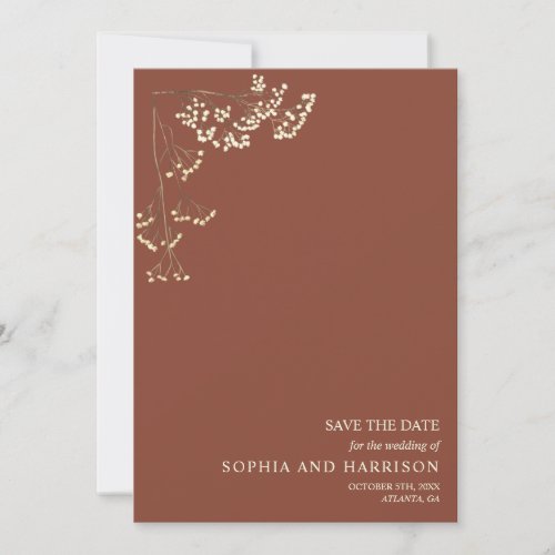 Rustic Gypsophila Terracotta Wedding  Save The Dat Save The Date