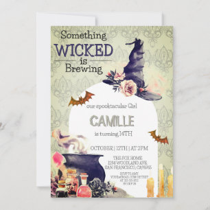 Rustic halloween birthday party Invitation