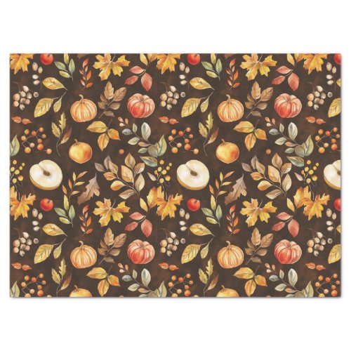 Rustic Halloween Fall Leaves Pumpkin Tissue Paper