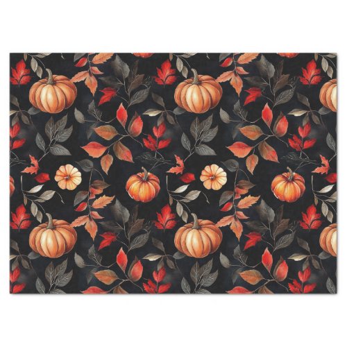 Rustic Halloween Fall Leaves Pumpkin Tissue Paper