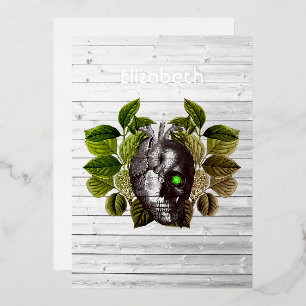 Rustic Halloween Gothic Witchwood Fantasy Foil Invitation