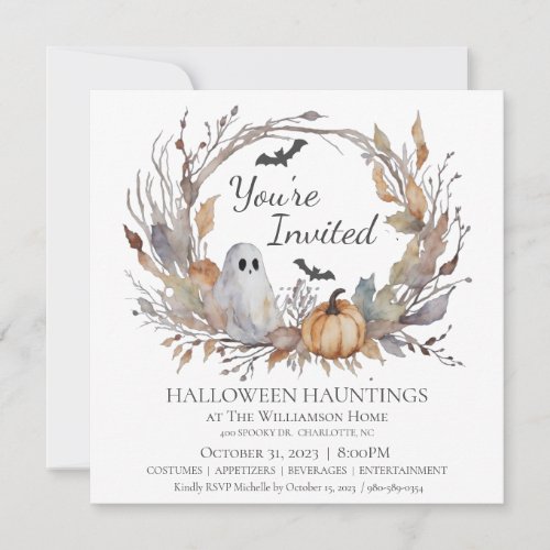 Rustic Halloween Hauntings Party Invitation