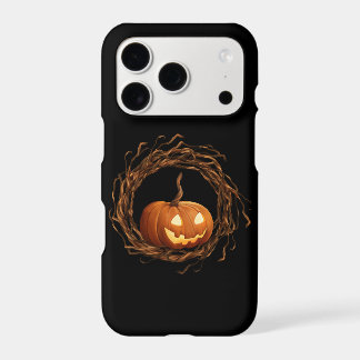 Rustic Halloween Jack O Lantern Twig Wreath Frame iPhone 17 Pro Case