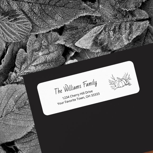  Rustic Halloween Pumpkin Fall Return Address Label (Creator Uploaded)