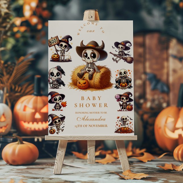 Rustic Halloween Skeleton Baby Shower Foam Board (Creator Uploaded)