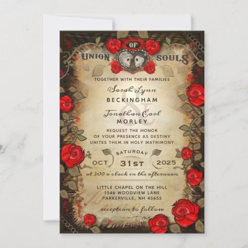 Rustic Halloween_Together With_ Wedding Invitation