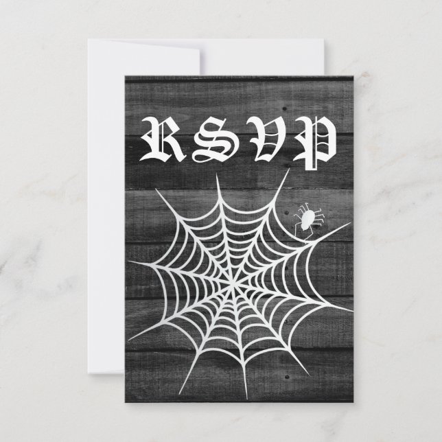 Rustic Halloween Wedding RSVP Card (Front)