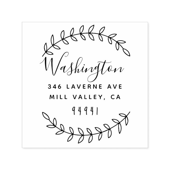 Rustic Hand Drawn Branch Return Address Stamp (Design)