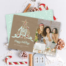 Rustic Hand Drawn Joy Calligraphy Foliage Photo