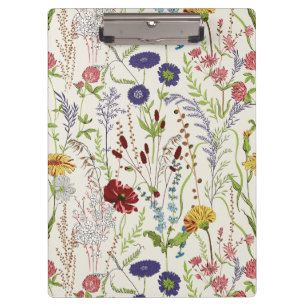 Rustic Hand-Drawn Meadow Wildflower Clipboard