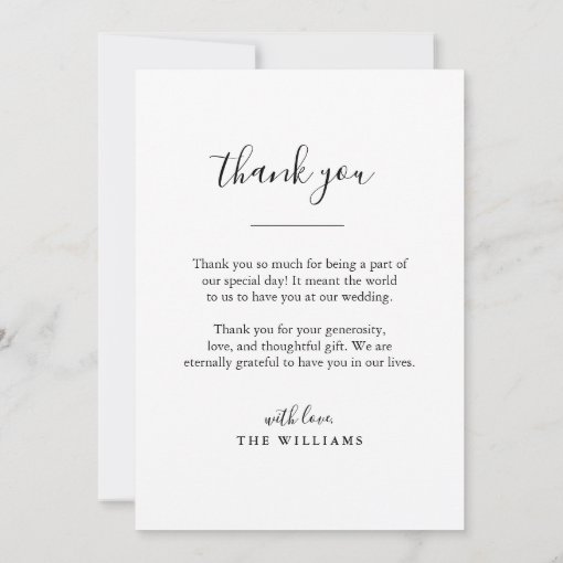 Rustic Hand Lettering Wedding Photo Thank You Card | Zazzle