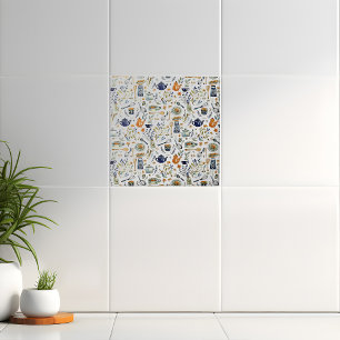 Rustic Hand Painted Country Kitchen Ceramic Tile