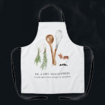Rustic Hand Painted Country Kitchen Monogram Apron<br><div class="desc">Commemorative aprons are ideal for creating keepsakes or celebrating special events. Perfect gift for newlyweds. Add your custom wording to this design by using the "Edit this design template" boxes on the right hand side of the item, or click the blue "Customize it" button to arrange the text, change the...</div>