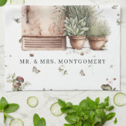 Rustic Hand Painted Country Kitchen Monogram Tea  Kitchen Towel at Zazzle
