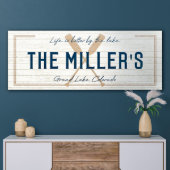 Rustic Handcrafted Lake Life Wooden Sign (Blue Wall)