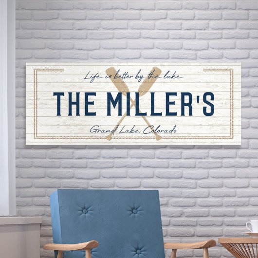 Rustic Handcrafted Lake Life Wooden Sign (Porch)