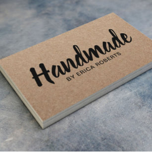 Rustic Handmade Bold Text Minimalist Kraft Business Card