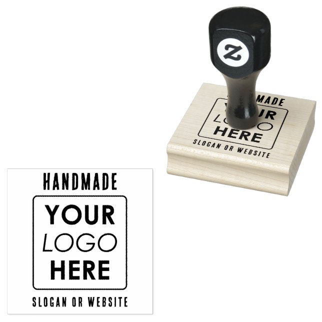 Rustic Handmade Business Logo & Text Professional Rubber Stamp (Stamped)