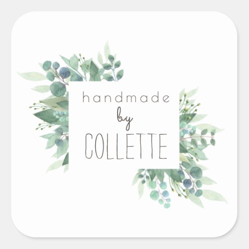 Rustic Handmade By Eucalyptus Border Product Label