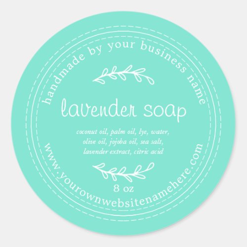 Rustic Handmade Lavender Soap Blue Classic Round Sticker