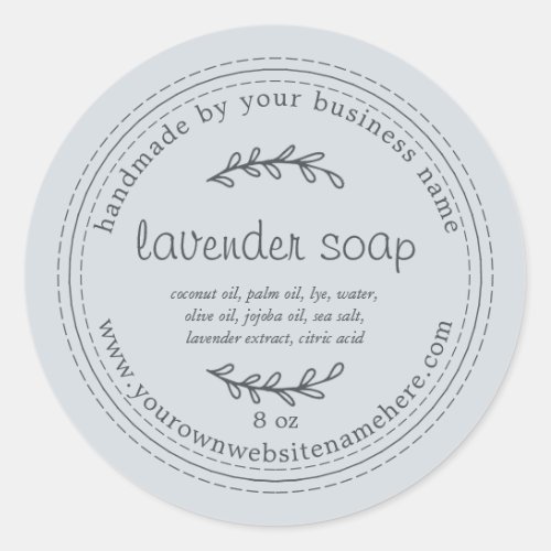 Rustic Handmade Lavender Soap Blue Classic Round Sticker