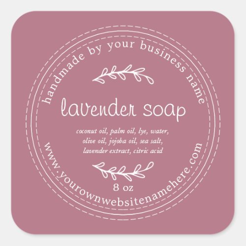 Rustic Handmade Lavender Soap Cassis Classic Round Square Sticker