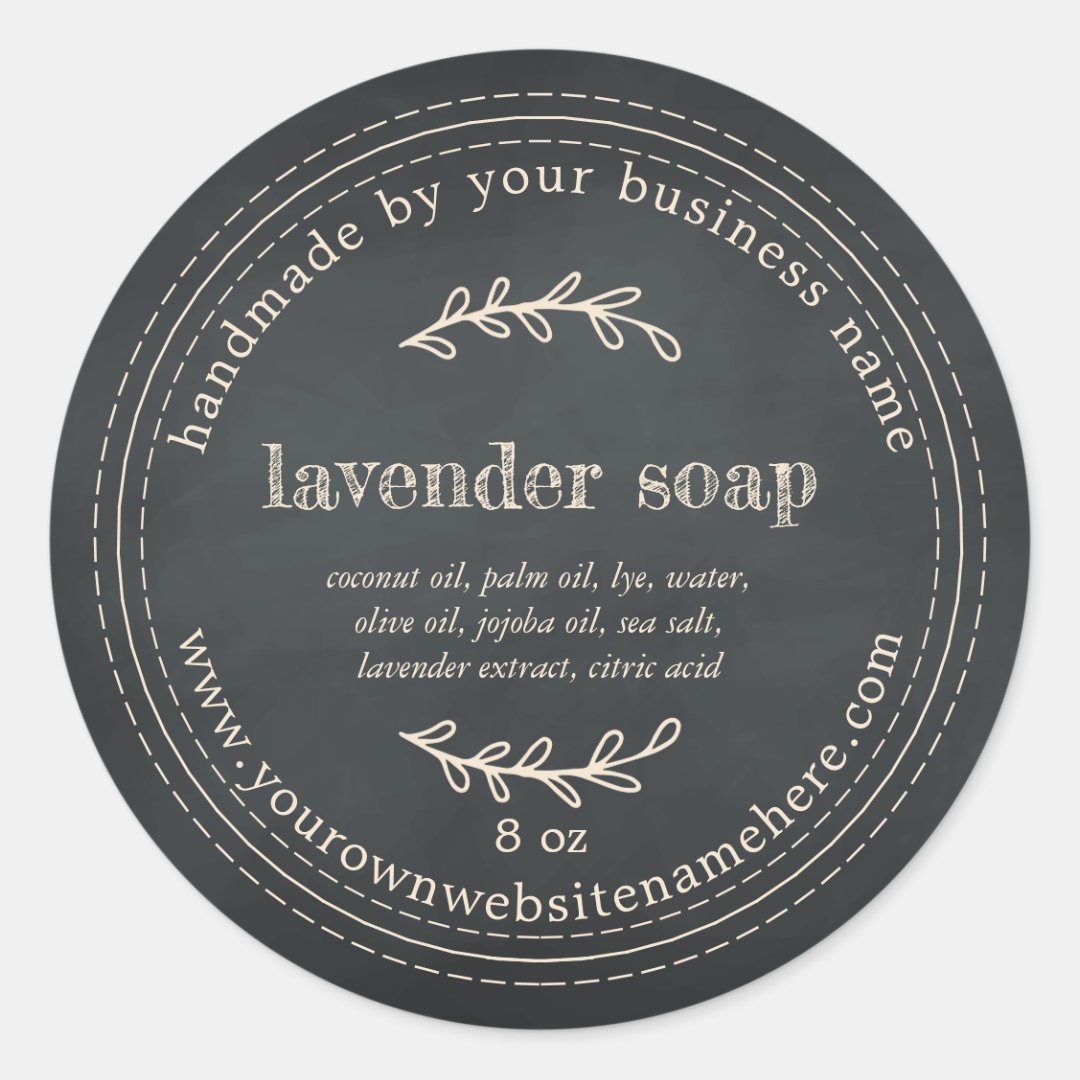 Rustic Handmade Lavender Soap Chalkboard Classic Round Sticker Zazzle