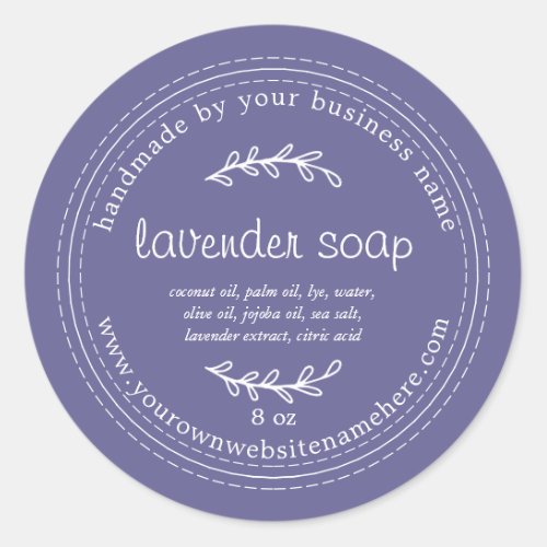 Rustic Handmade Lavender Soap Corsican Blue Classic Round Sticker