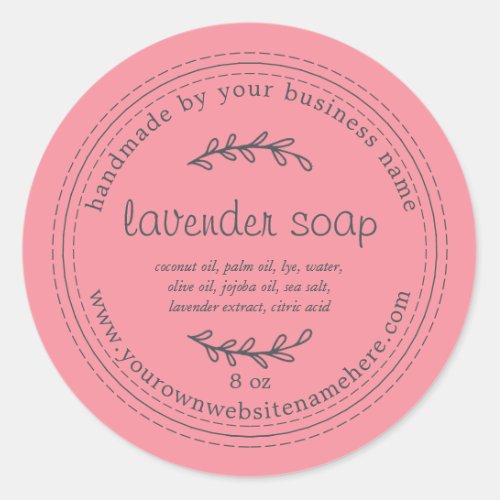 Rustic Handmade Lavender Soap Geranium Pink Classic Round Sticker