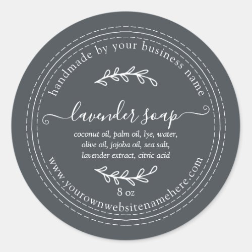 Rustic Handmade Lavender Soap Off_Black Classic Round Sticker