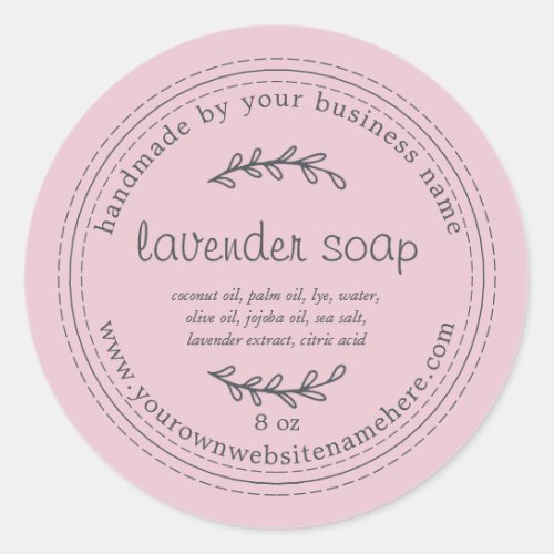 Rustic Handmade Lavender Soap Parfait Pink Classic Round Sticker