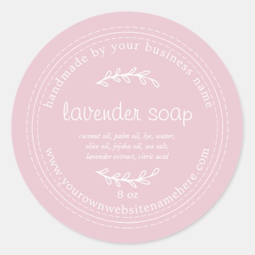 Rustic Handmade Lavender Soap Pink Classic Round Sticker