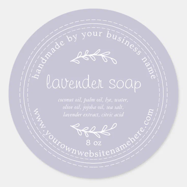 Rustic Handmade Lavender Soap Purple Classic Round Sticker | Zazzle