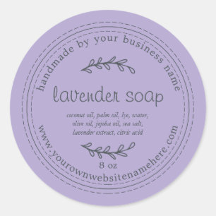 Rustic Handmade Lavender Soap Purple Classic Round Sticker