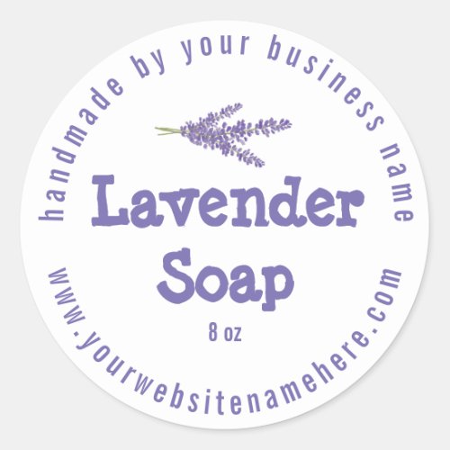 Rustic Handmade Lavender Soap Purple White Classic Classic Round Sticker