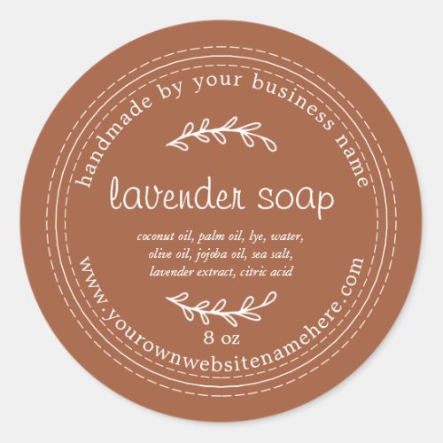Rustic Handmade Lavender Soap TerraCotta Classic Round Sticker
