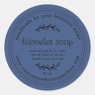 Rustic Handmade Lavender Soap True Blue Classic Round Sticker
